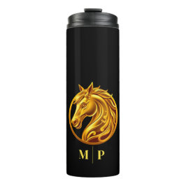 Monogram Gouden Paard- Thermosbeker