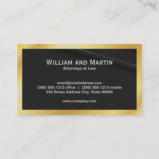 Monogram | Gouden rand Visitekaartje (Achterkant)