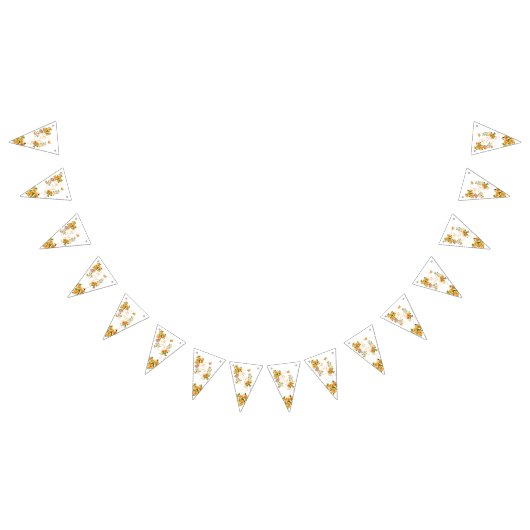 Monogram gouden Rozen lint Vlaggetjes (Alle)