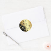 Monogram Gouden Scrollwork Bloem Bruiloft Sticker (Envelop)