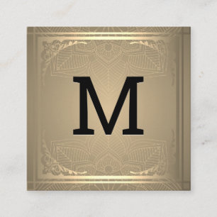 Monogram Gouden Sierrand Vierkant Zakelijk Vierkante Visitekaartje