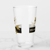 Monogram gouden silhouet vliegende eenden glas (Links)