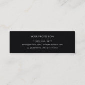 Monogram Gouden Staaf & Zwarte Leren Mini Visitekaartje (Achterkant)