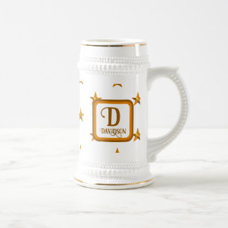 Monogram Gouden Ster Familie Naam Initiaal Aandenk Bierpul