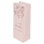 Monogram gouden sterren wijn cadeautas (Voorkant Gekanteld)