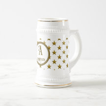 Monogram Gouden Sterrenpatroon Initiële Aandenken