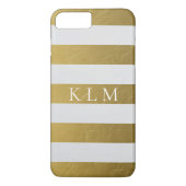 Monogram gouden stripe glans Case-Mate iPhone case (Achterkant)