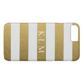 Monogram gouden stripe glans Case-Mate iPhone case (Achterkant (Horizontaal))