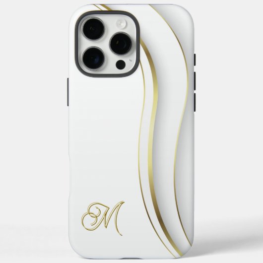 Monogram Gouden Swirl Case-Mate iPhone Case (Achterkant)