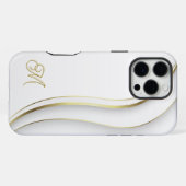 Monogram Gouden Swirl iPhone Hoesje (Achterkant horizontaal)