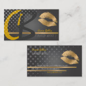 Monogram, gouden toonlippen visitekaartje (Voorkant / Achterkant)