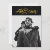 Monogram Gouden Typografie Foto Bruiloft Kaart (Achterkant)