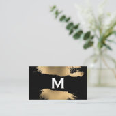 Monogram | Goudfolie Splatter | Gescheurd effect Visitekaartje (Staand voorkant)