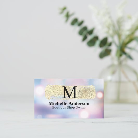 Monogram | goudgeborsteld | boke visitekaartje (Staand voorkant)