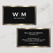 Monogram | Goudgrens in metaal Visitekaartje (Voorkant / Achterkant)