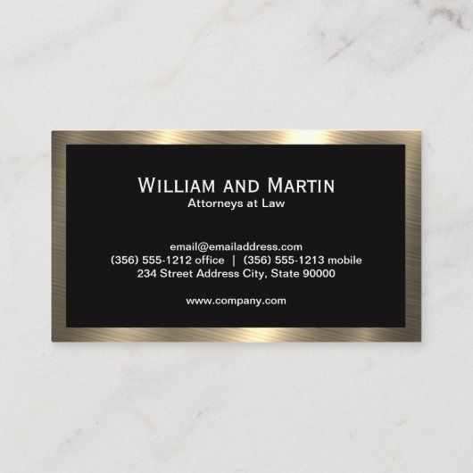 Monogram | Goudgrens in metaal Visitekaartje (Achterkant)