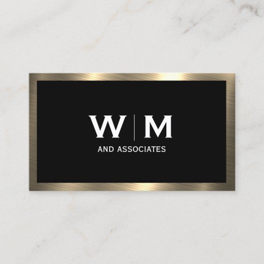 Monogram | Goudgrens in metaal Visitekaartje (Voorkant)