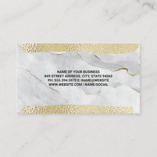 Monogram | Goudolie geborsteld | Marmer Visitekaartje (Achterkant)