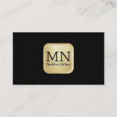 Monogram | Goudolie geborsteld | Marmer Visitekaartje (Voorkant)