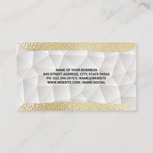 Monogram | Goudolie geborsteld | Modern geometrisc Visitekaartje (Achterkant)