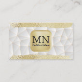 Monogram | Goudolie geborsteld | Modern geometrisc Visitekaartje (Voorkant)