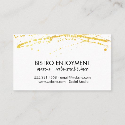 Monogram goudspatter visitekaartje (Achterkant)