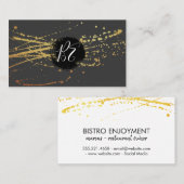 Monogram goudspatter visitekaartje (Voorkant / Achterkant)