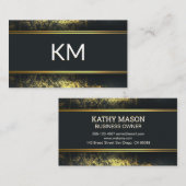 Monogram | Goudstof | Goudmetaallijnen Visitekaartje (Voorkant / Achterkant)