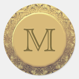  monogram goudzegel ronde sticker