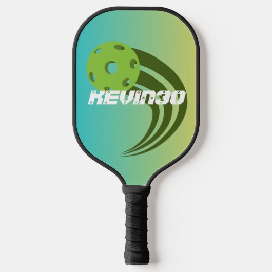 Monogram gradiënt kleuren groen rood professional pickleball paddle (Voorkant)