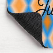 Monogram gradiënt oranje blauwe ruitvormen muismat (Hoek)