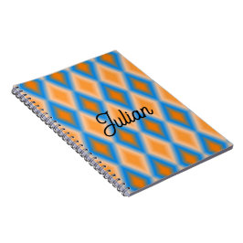 Monogram gradiënt oranje blauwe ruitvormen notitieboek