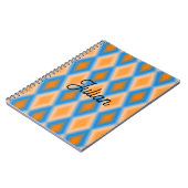 Monogram gradiënt oranje blauwe ruitvormen notitieboek (Linkerzijde)