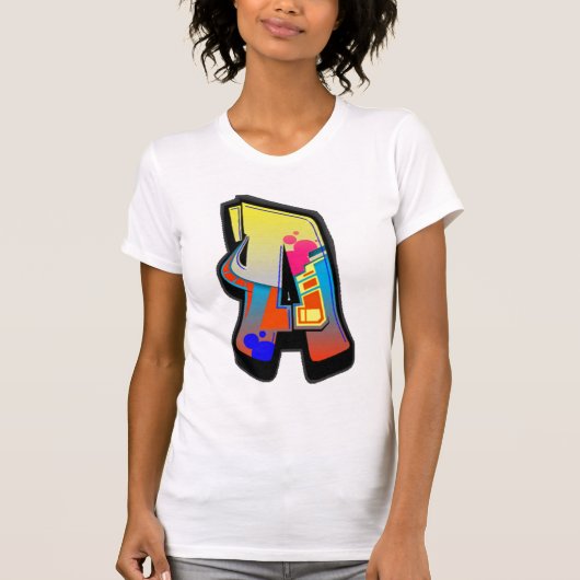 Monogram Graffiti Letter A T-Shirt (Voorkant)