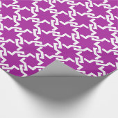 Monogram grafisch paars interlocking cadeaupapier (Hoek)