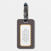 Monogram grafische afbeelding van kleurloze groene bagagelabel (Achterkant verticaal)