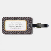 Monogram grafische afbeelding van kleurloze groene bagagelabel (Achterkant horizontaal)