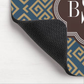 Monogram grafische afbeelding van kleurloze groene muismat (Hoek)