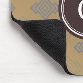 Monogram grafische afbeelding van kleurloze groene muismat (Hoek)