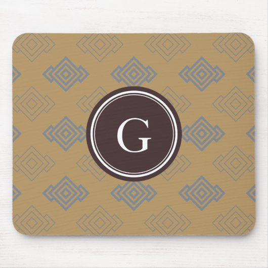 Monogram grafische afbeelding van kleurloze groene muismat (Voorkant)