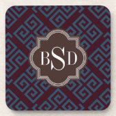 Monogram grafische afbeelding van kleurloze groene onderzetter (Voorkant)