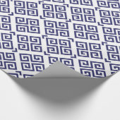 Monogram grafische blauwe grijze belangrijke geome cadeaupapier (Hoek)