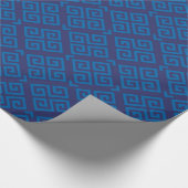 Monogram grafische blauwe grijze belangrijke geome cadeaupapier (Hoek)