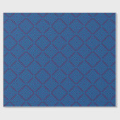 Monogram grafische blauwe grijze belangrijke geome cadeaupapier (Vlak)