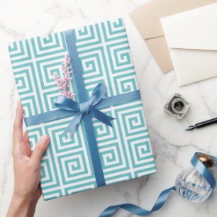 Monogram grafische blauwgroen grijze belangrijke g cadeaupapier