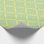 Monogram grafische gele griekige belangrijke geome cadeaupapier (Hoek)