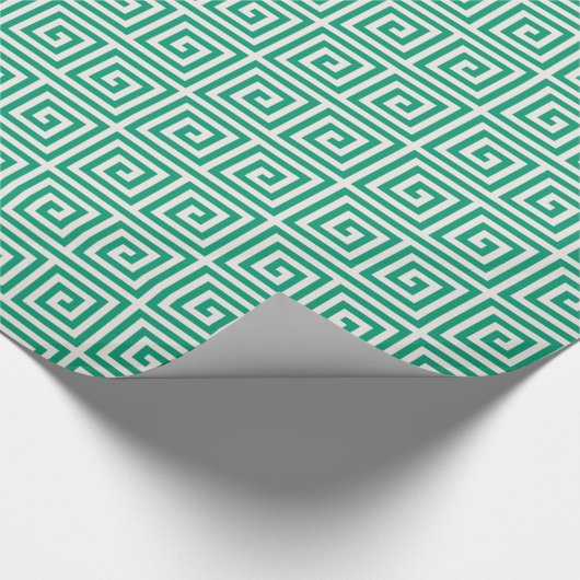 Monogram grafische groene groene groene sleutelgeo cadeaupapier (Hoek)