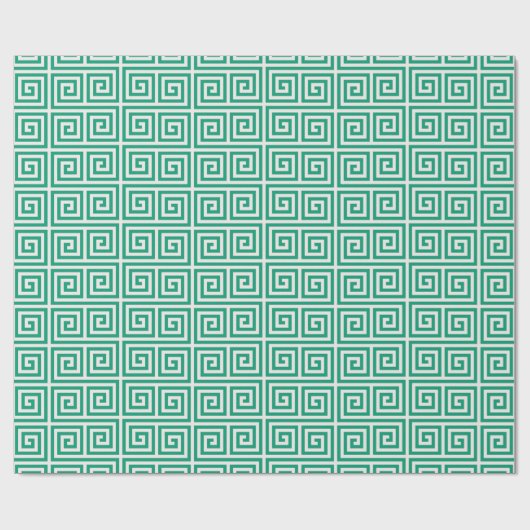 Monogram grafische groene groene groene sleutelgeo cadeaupapier (Vlak)