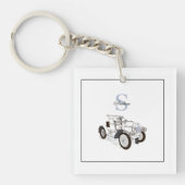 Monogram grafische kaart - Aangepaste zwarte auto Sleutelhanger (voorkant)