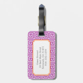 Monogram grafische paarse  belangrijkste geometris bagagelabel (Achterkant verticaal)